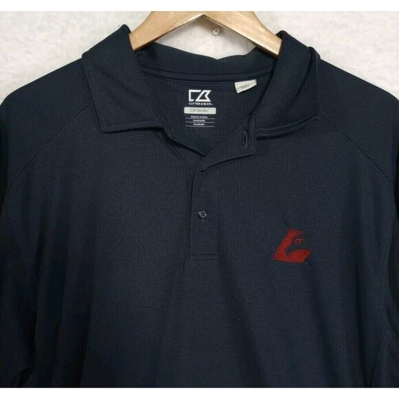 Cutter & Buck Shirt CB Drytech Moisture Wickening Size Large Mens Blue Polo Golf - Picture 1 of 11